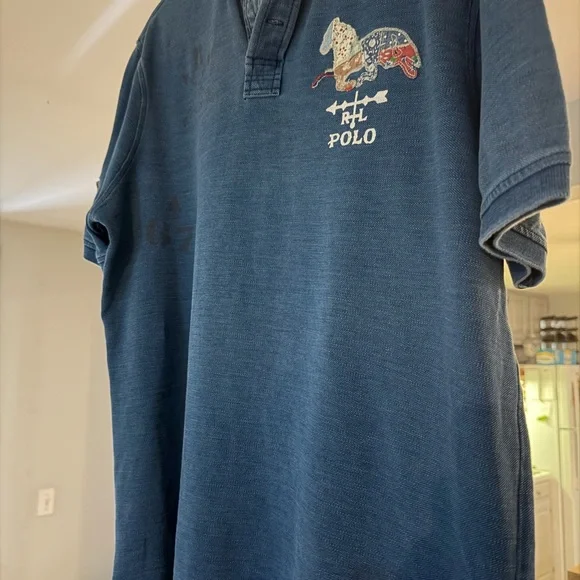 Polo by Ralph Lauren Classic Blue Denim Polo Shirt - Picture 3 of 8